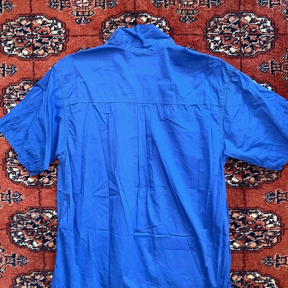 J.Crew‎ Women's XS Cobalt Blue Short Sleeve Button Front PULLOVER Shirt